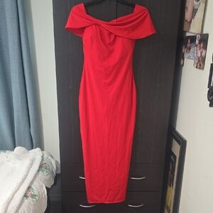 Chic Strapless Red Dress